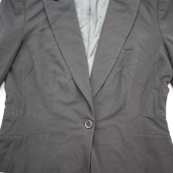 View Suit Womens 12 Black Skirt Suit Notch Lapel Single Breasted Blazer - Picture 12 of 16